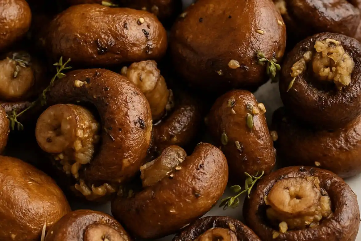 roasted baby portobello mushrooms with garlic and herbs