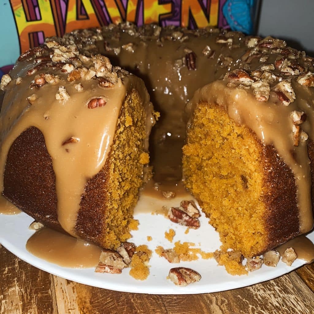 Whole Sweet Potato Poundcake with Brown Butter Glaze and Pecans