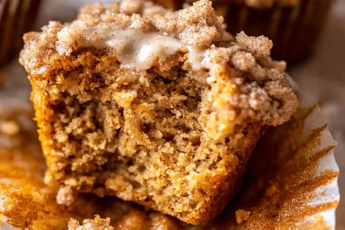 sweet potato muffin with cinnamon streusel and soft crumb